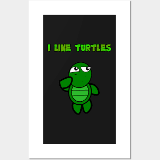 I Like Turtles Posters and Art